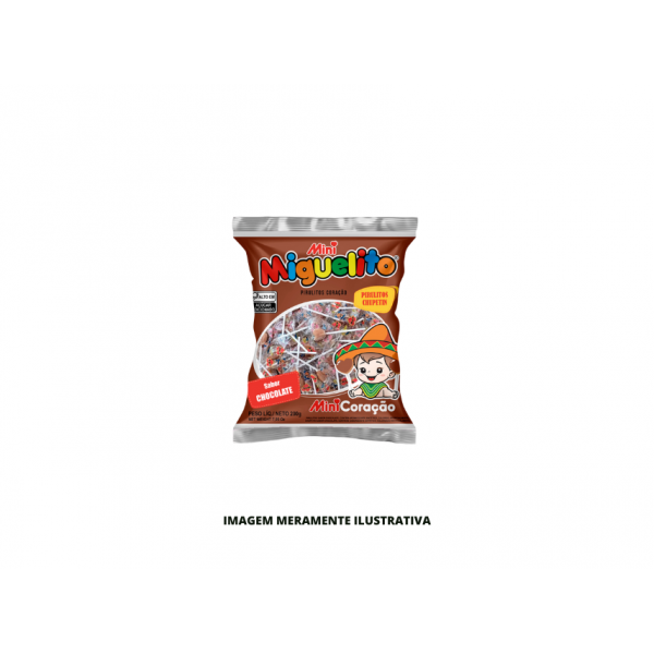 PIRULITO - MIGUELITO - 200g MINI CORACAO CHOCOLATE PCT